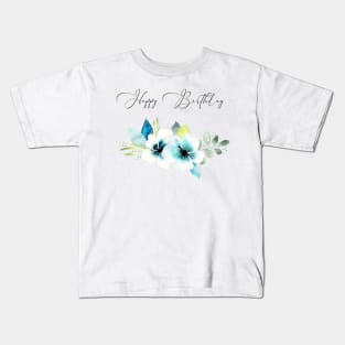 Happy Birthday Floral Kids T-Shirt